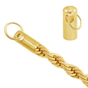 Roestvrij stalen (RVS) Stainless steel onderdelen eindkapje voor twist jasseron Goud