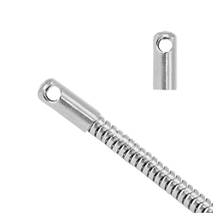 Roestvrij stalen (RVS) Stainless steel onderdelen eindkap voor jasseron snake &Oslash;2.5mm Zilver