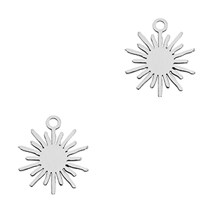 Roestvrij stalen (RVS) Stainless steel bedels sun Silver
