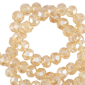 Top Facet kralen 6x4mm disc Marigold yellow-pearl shine coating