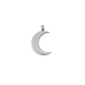 Roestvrij stalen (RVS) Stainless steel bedels La Luna maan Silver
