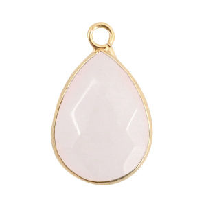 Natuursteen hangers drop Icy white-gold