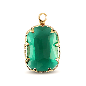 Hangers van Crystal Glass rechthoek Classic green-gold