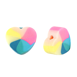 Polymeer kralen hart Multicolour