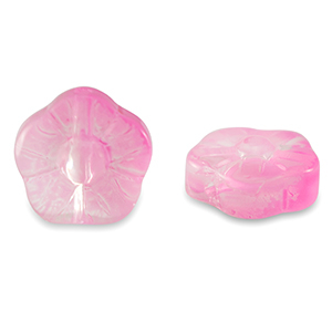 Glaskralen bloem Pink