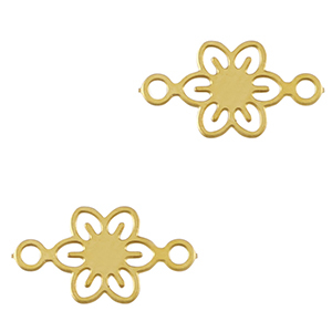 Roestvrij stalen (RVS) Stainless steel bedels tussenstuk bohemian 6mm Gold
