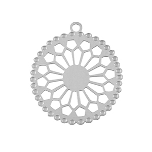 Roestvrij stalen (RVS) Stainless steel bedels bohemian 20mm Silver