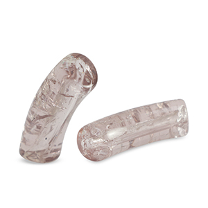 Acryl tube kralen crackle Grey-beige