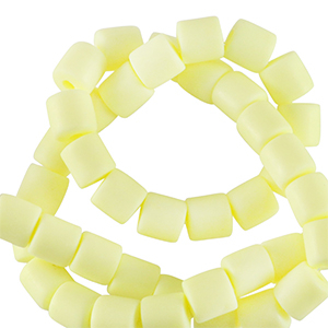 Polymeer kralen 6mm Pale yellow