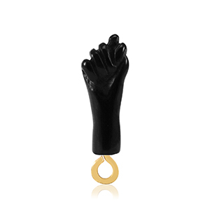 Resin hangers "Mano Fico" Black-gold