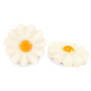 Schelp kralen bloem White-yellow orange