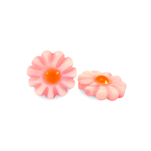 Schelp kralen bloem Watermelon pink-orange