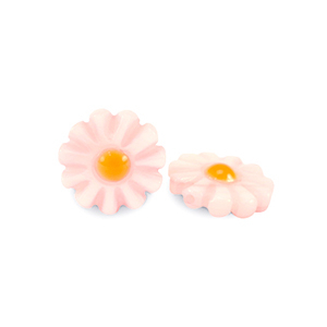 Schelp kralen bloem Light pink-orange