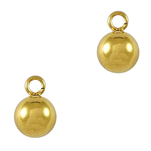 Roestvrij stalen (RVS) Stainless steel bedels bal 6mm Gold