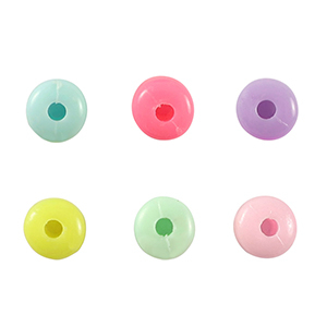 Acryl look kralen disc Multicolour pastel