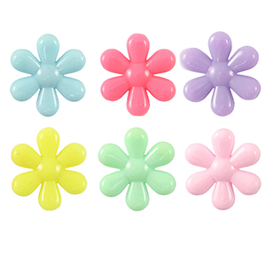 Acryl look kralen bloem Multicolour pastel