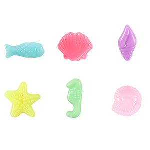 Acryl look kralen zeedieren Multicolour pastel