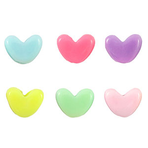 Acryl look kralen hartjes Multicolour pastel