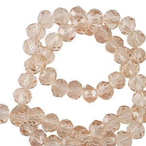 Top Facet kralen 6x4mm disc Amber beige