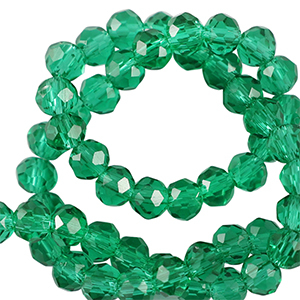 Top Facet kralen 4x3mm disc Eden green