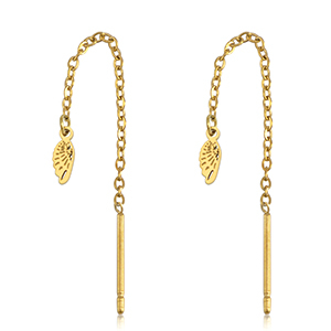 Roestvrij stalen (RVS) Stainless steel oorbellen wings Gold