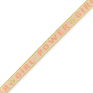 Lint met tekst "girl power" Pale pink-blush pink