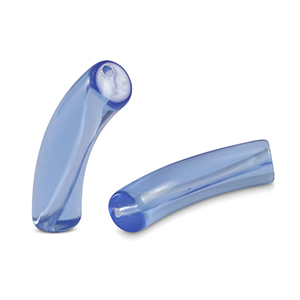 Acryl tube kralen Carolina blue