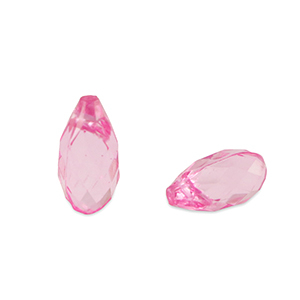 Acryl kralen druppel Magenta pink transparent