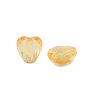 Acryl kralen hart Spectra yellow transparent