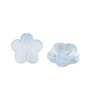 Acryl kralen bloem Aquamarine blue transparent