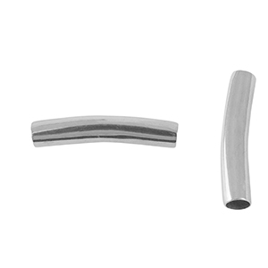 Roestvrij stalen (RVS) Stainless steel kralen tube 30mm Silver