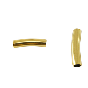 Roestvrij stalen (RVS) Stainless steel kralen tube 25mm Gold