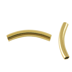 Roestvrij stalen (RVS) Stainless steel kralen tube 25mm Gold