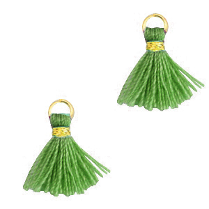 Kwastjes 1.2cm Gold-jungle green