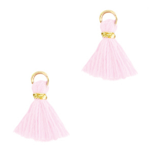 Kwastjes 1.2cm Gold-country pink