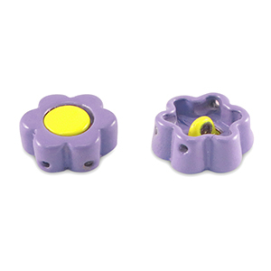 Tile beads bloem Paisley purple-yellow