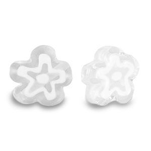 Millefiori kralen bloem Transparent-white