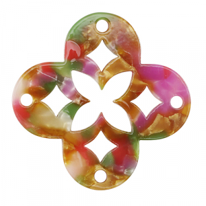 Resin hangers mozaiek Multicolor pink-green