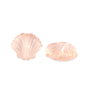 Acryl kralen schelp Transparent salmon pink