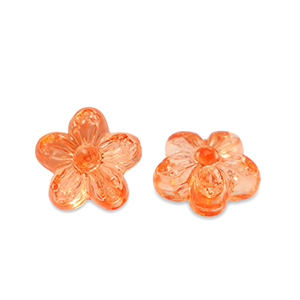 Acryl kralen bloem Transparent orange