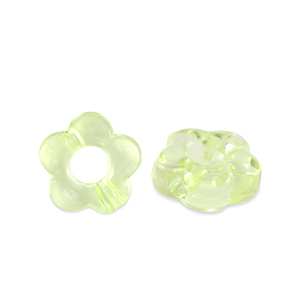 Acryl kralen bloem Transparent light green