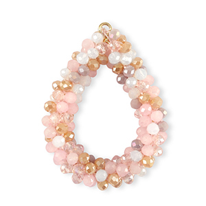 Top facet hangers druppel Multicolour Beige-pink
