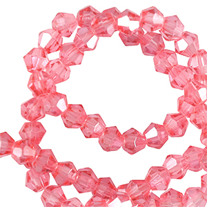 Top Facet kralen bicone 6mm Peonia pink