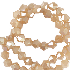 Top Facet kralen bicone 4mm Latte beige