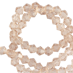 Top Facet kralen bicone 4mm Amber beige