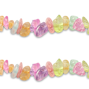 Glaskralen chipstone Transparent-multicolour