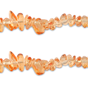 Glaskralen chipstone Transparent orange