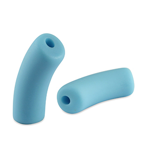 Acryl tube kralen matt Blue