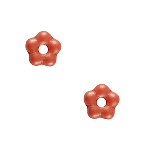 Czech kralen bloem 5mm Coral red