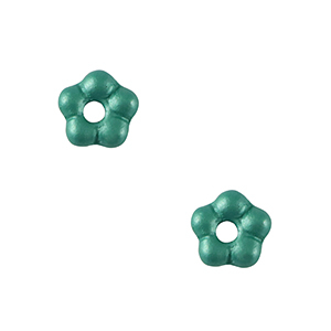 Czech kralen bloem 5mm Aqua green
